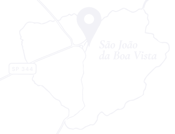 Mapa ilustrado da localização do hotel com foco na cidade de São João da Boa Vista e estradas ao redor como a BR 344.